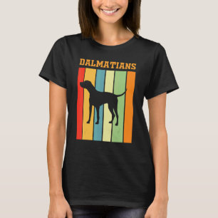 Dalmatiner Schattenfarbe Silhouette in Retrofarben T-Shirt