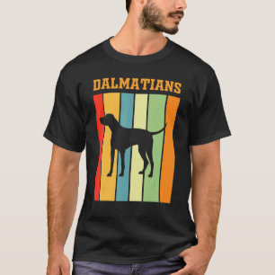 Dalmatiner Schattenfarbe Silhouette in Retrofarben T-Shirt