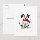 Dalmatiner Schnee Spass Postkarte (Vorne/Hinten)