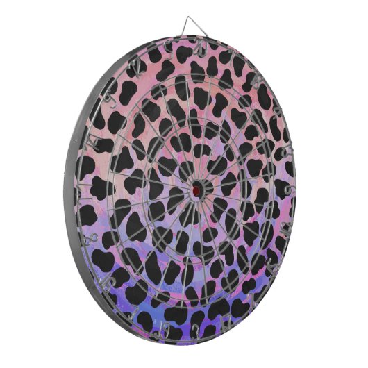 Dalmatiner Schwarz/Rosa Dartscheibe (Vorderseite Links)