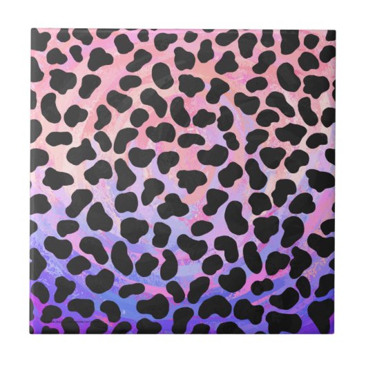Dalmatiner Schwarz/Rosa Fliese (Vorderseite)