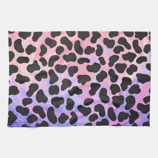 Dalmatiner Schwarz/Rosa Geschirrtuch (Horizontal)