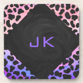 Dalmatiner Schwarz/Rosa Getränkeuntersetzer (Vorderseite)
