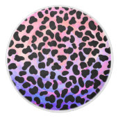 Dalmatiner Schwarz/Rosa Keramikknauf (Vorderseite)