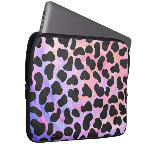 Dalmatiner Schwarz/Rosa Laptopschutzhülle (Vorne Rechts)