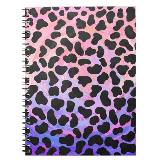 Dalmatiner Schwarz/Rosa Notizblock (Vorderseite)