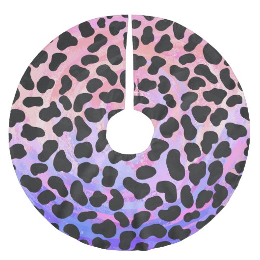 Dalmatiner Schwarz/Rosa Polyester Weihnachtsbaumdecke (Vorderseite)