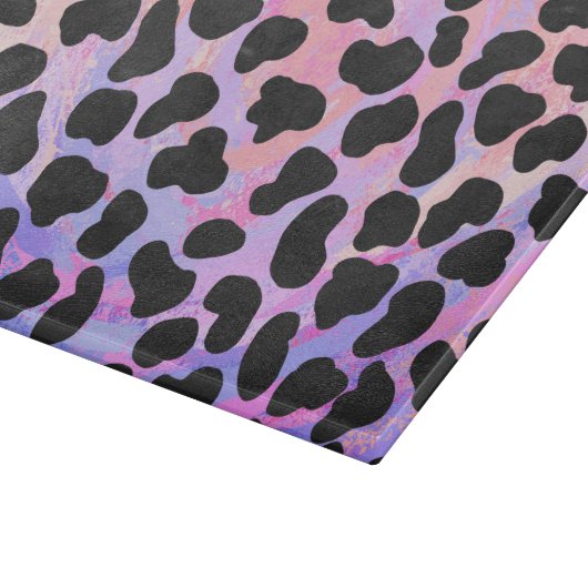 Dalmatiner Schwarz/Rosa Schneidebrett (Ecke)