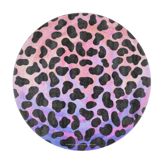 Dalmatiner Schwarz/Rosa Schneidebrett (Vorderseite)