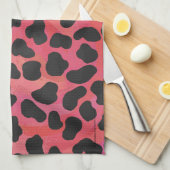 Dalmatiner Schwarz/Rot Handtuch (Viertel Falte)