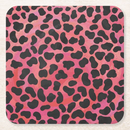 Dalmatiner Schwarz/Rot Rechteckiger Pappuntersetzer (Vorderseite)