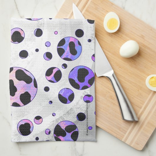 Dalmatiner Schwarz und Rosa Polka Dot drucken Handtuch (Viertel Falte)