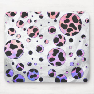Dalmatiner Schwarz und Rosa Polka Dot drucken Mousepad