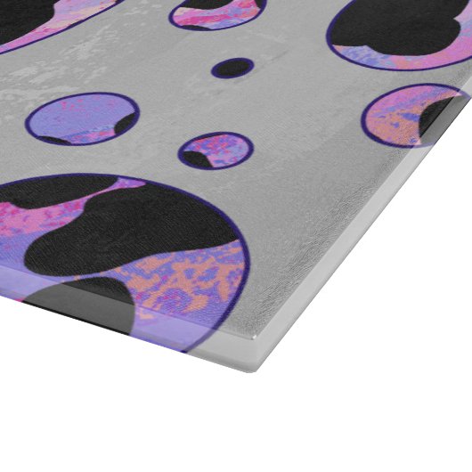 Dalmatiner Schwarz und Rosa Polka Dot drucken Schneidebrett (Ecke)