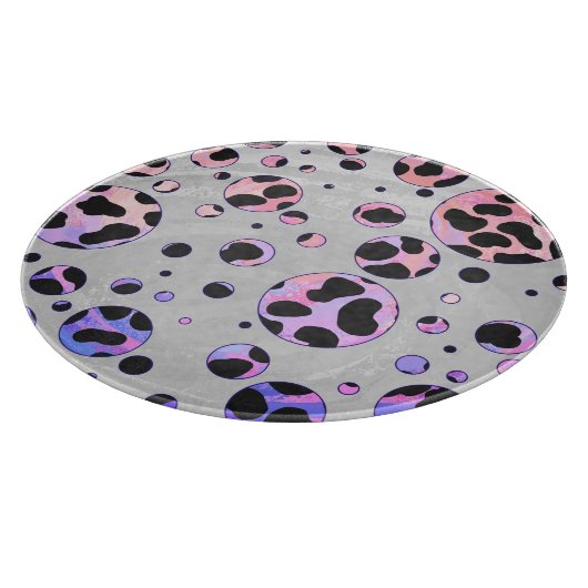 Dalmatiner Schwarz und Rosa Polka Dot drucken Schneidebrett (Ecke)