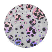 Dalmatiner Schwarz und Rosa Polka Dot drucken Schneidebrett (Vorderseite)