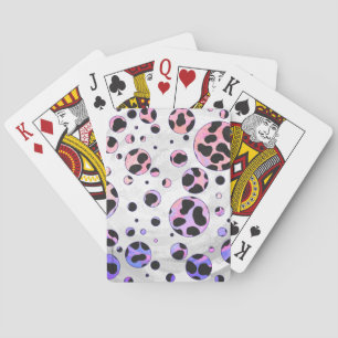 Dalmatiner Schwarz und Rosa Polka Dot drucken Spielkarten