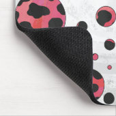 Dalmatiner Schwarz und Rot mit Polka Dots Mousepad (Ecke)