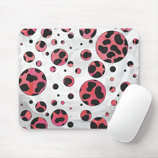 Dalmatiner Schwarz und Rot mit Polka Dots Mousepad (Mit Mouse)