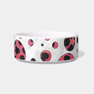 Dalmatiner Schwarz und Rot mit Polka Dots Napf