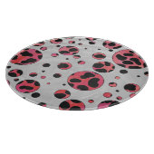 Dalmatiner Schwarz und Rot mit Polka Dots Schneidebrett (Ecke)