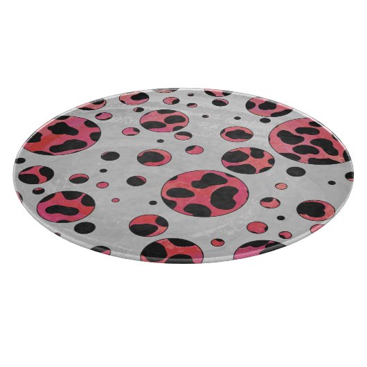 Dalmatiner Schwarz und Rot mit Polka Dots Schneidebrett (Ecke)