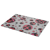 Dalmatiner Schwarz und Rot mit Polka Dots Schneidebrett (Ecke)