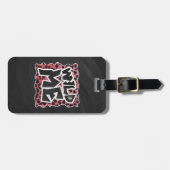 Dalmatiner Schwarz und Rot mit Wilden Mich Gepäckanhänger (Vorderseite horizontal)