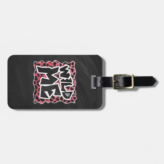 Dalmatiner Schwarz und Rot mit Wilden Mich Gepäckanhänger (Vorderseite horizontal)