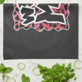 Dalmatiner Schwarz und Rot mit Wilden Mich Geschirrtuch (Gefaltet)