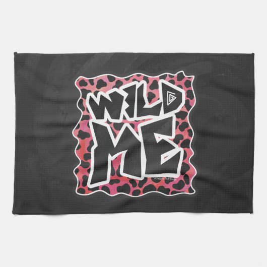 Dalmatiner Schwarz und Rot mit Wilden Mich Geschirrtuch (Horizontal)