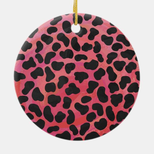 Dalmatiner Schwarz und Rot mit Wilden Mich Keramik Ornament (Hinten)