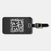 Dalmatiner Schwarz und Weiß mit Wilden Mich Gepäckanhänger (Vorderseite horizontal)