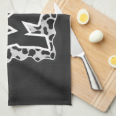 Dalmatiner Schwarz und Weiß mit Wilden Mich Küchentuch (Viertel Falte)