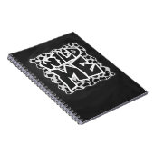 Dalmatiner Schwarz und Weiß mit Wilden Mich Notizblock (Rechte Seite)