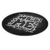 Dalmatiner Schwarz und Weiß mit Wilden Mich Schneidebrett (Ecke)