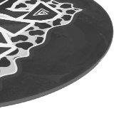 Dalmatiner Schwarz und Weiß mit Wilden Mich Schneidebrett (Ecke)