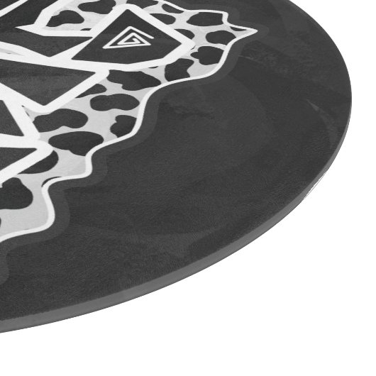 Dalmatiner Schwarz und Weiß mit Wilden Mich Schneidebrett (Ecke)