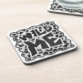 Dalmatiner Schwarz und Weiß mit Wilden Mich Untersetzer (Linke Seite)