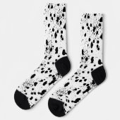 Dalmatiner Schwarz-Weiß-Druckmuster Socken (Linkes Detail)