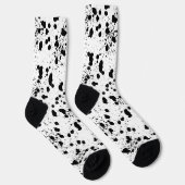 Dalmatiner Schwarz-Weiß-Druckmuster Socken (Rechts)