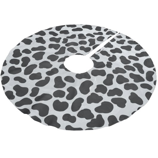 Dalmatiner Schwarz/Weiß Polyester Weihnachtsbaumdecke (Schrägansicht)