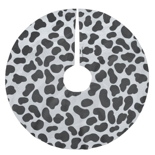 Dalmatiner Schwarz/Weiß Polyester Weihnachtsbaumdecke (Vorderseite)