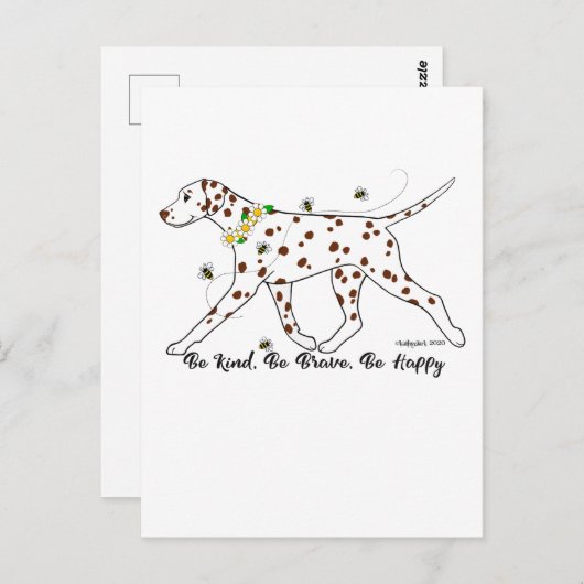 Dalmatiner sei nett, sei tapfer, sei glücklich postkarte (Vorne/Hinten)