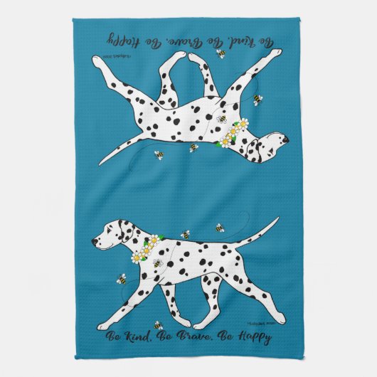 Dalmatiner sei tapfer und sei glücklich geschirrtuch (Vertikal)