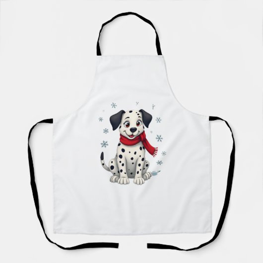 Dalmatiner Snowy Fun Hund Schürze (Vorderseite)