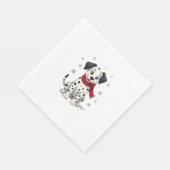 Dalmatiner Snowy Fun Hund Serviette (Ecke)