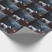 Dalmatiner Snowy Sleigh Weihnachtsdekor Geschenkpapier (Ecke)