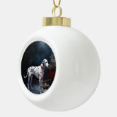 Dalmatiner Snowy Sleigh Weihnachtsdekor Keramik Kugel-Ornament (Rechts)