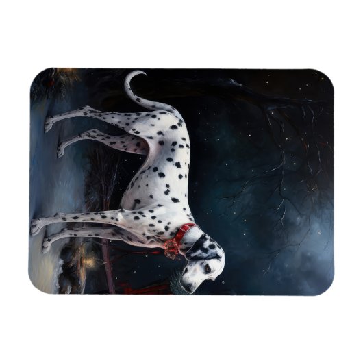 Dalmatiner Snowy Sleigh Weihnachtsdekor Magnet (Horizontal)